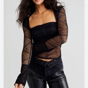 Free People “My Party Top” Black - large